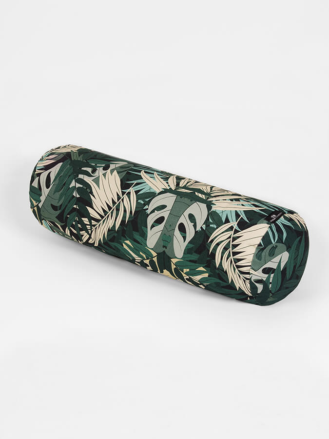 Organic Buckwheat Meditation Bolster Cushion for Yoga Studio - Floral Design Support Pillow for Yoga, Meditation & Relaxation at Home or Studio