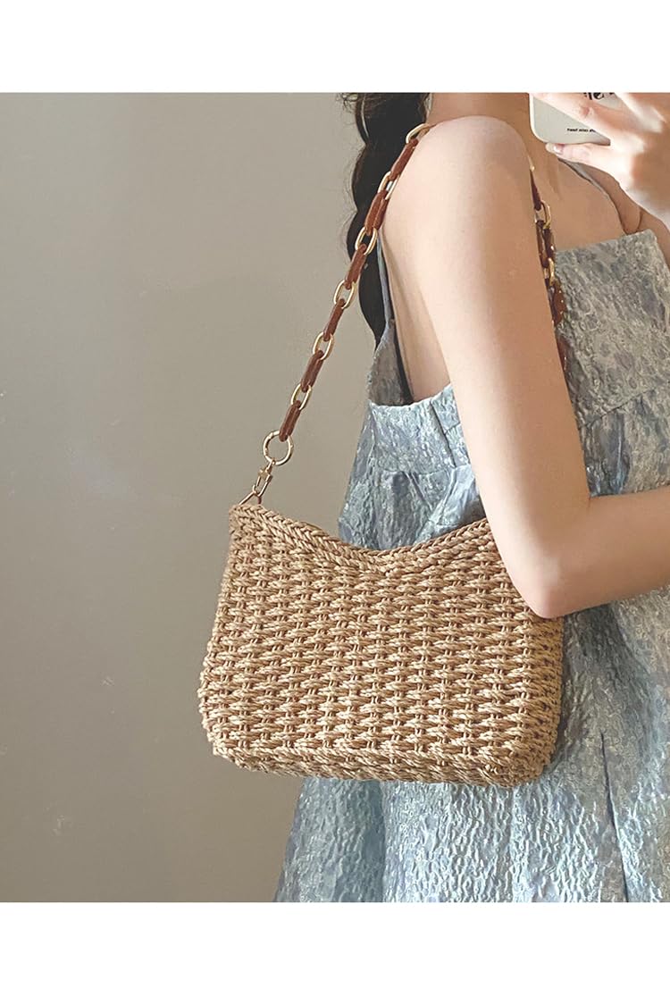 Ulisty Women's Small Handwoven Mini Crossbody Bag - Boho Square Purse with Adjustable Strap for Casual Outings, Travel & Shopping