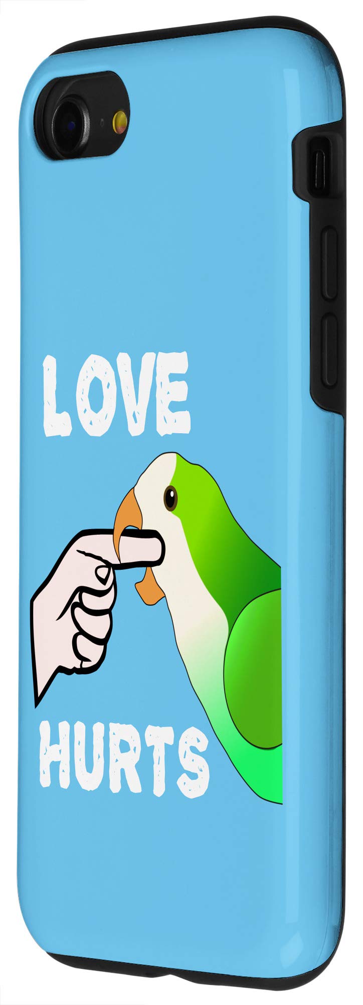 iPhone SE (2020)/7/8 Funny Parrot Biting Finger Phone Case - Cute Quaker Parrot & Monk Parakeet Design - Perfect for Animal Lovers & Unique Gift Ideas