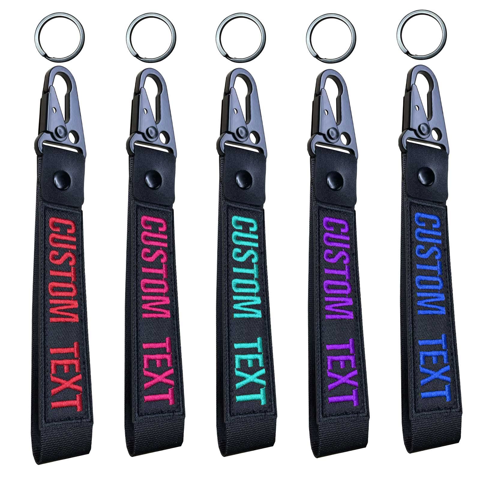 Custom Keychain with Tags - Durable Nylon Belt Clip for Luggage & Crates