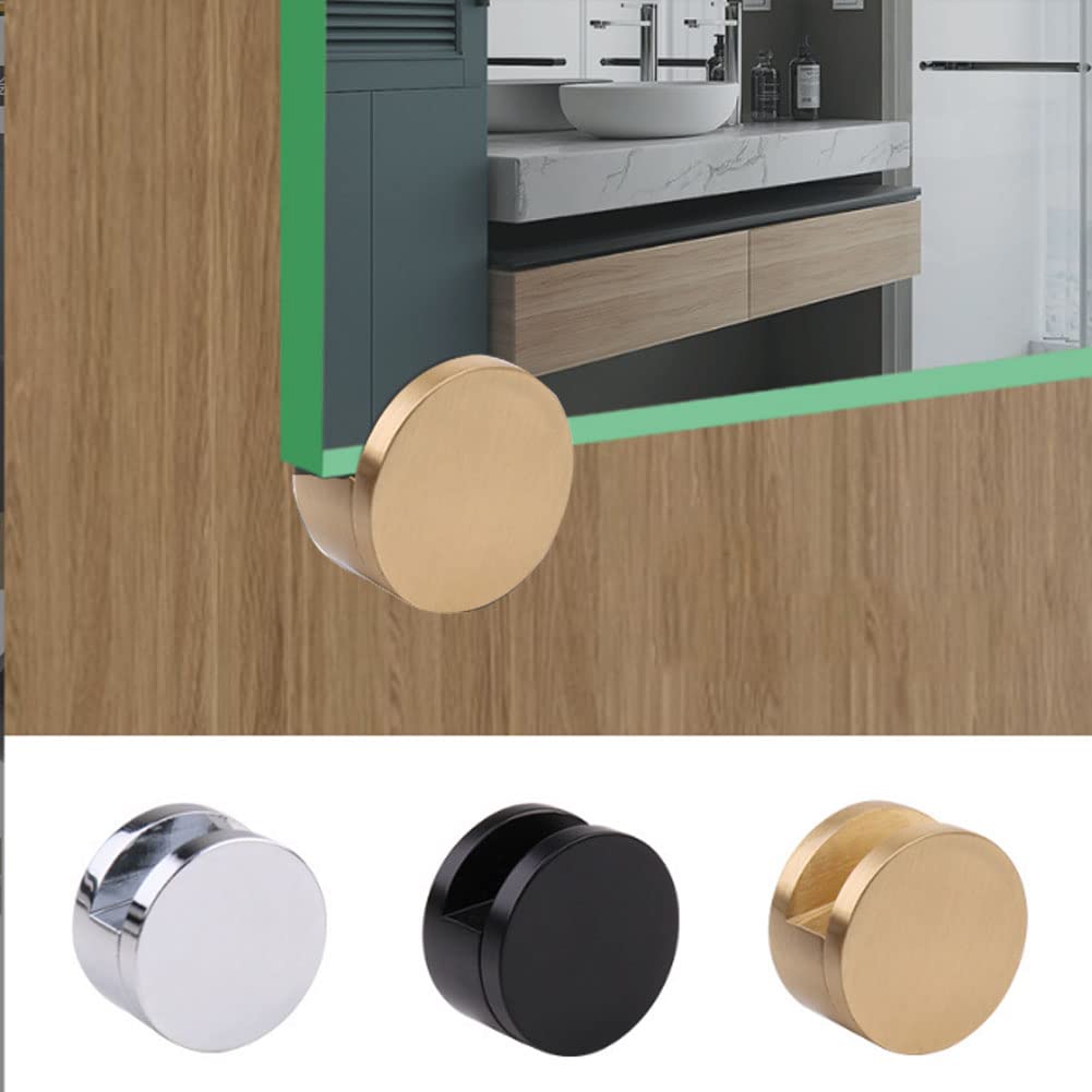 Jinyatu Mirror Clips - 4 Pack Gold Wall Mounted Mirror Brackets for Bathroom & Vanity - Heavy Duty Glass Mirror Holder Clips for Secure Mounting - Perfect for Home, Salon, and Gym Mirrors