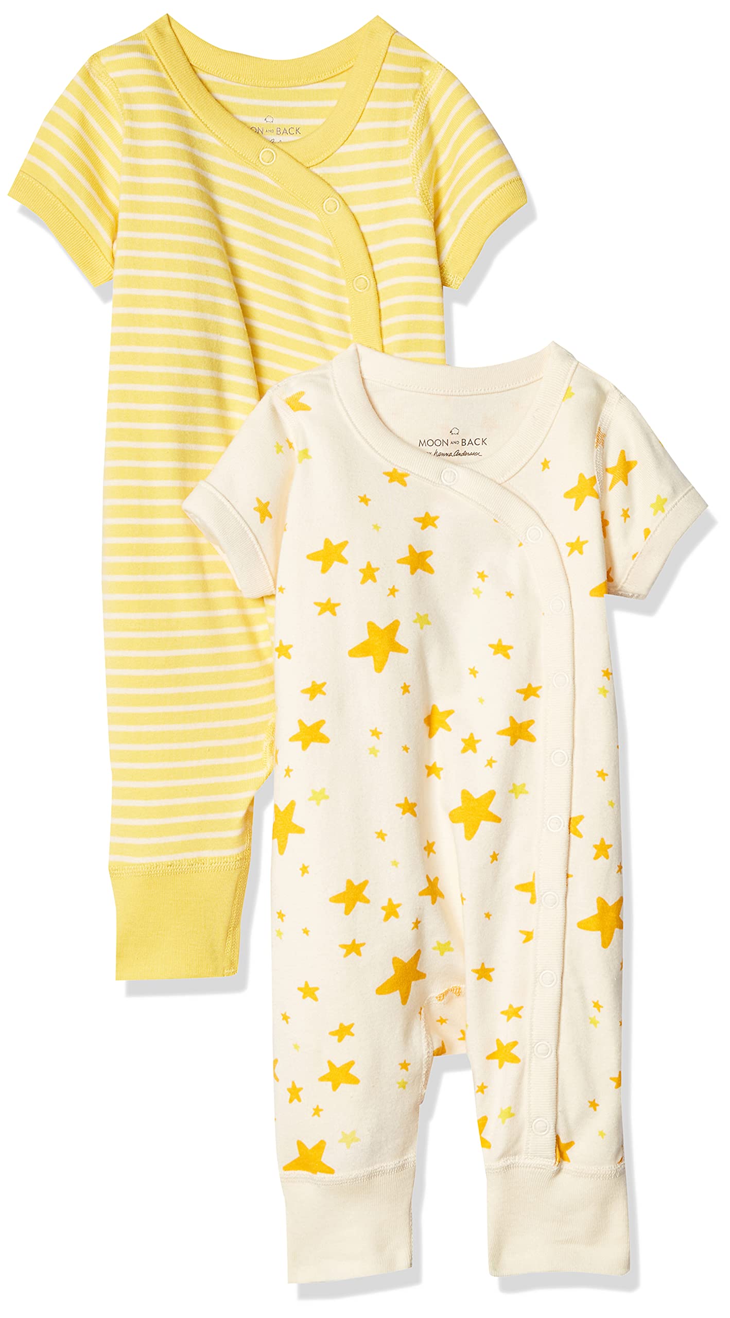 Hanna Andersson Baby 2-Pack Romper - Soft Organic Cotton Pajamas for Boys & Girls | Perfect for Sleepwear, Playtime & Photo Shoots