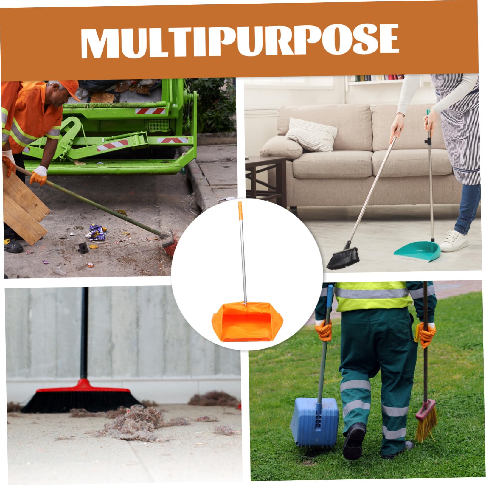 Reusable Grabber Garbage Dustpan - Heavy Duty Outdoor Cleaning Tool with Iron Clamp for Trash Pickup, Sanitation & Yard Work | Perfect for Park Cleanups, Beach Trash Collection & Home Maintenance