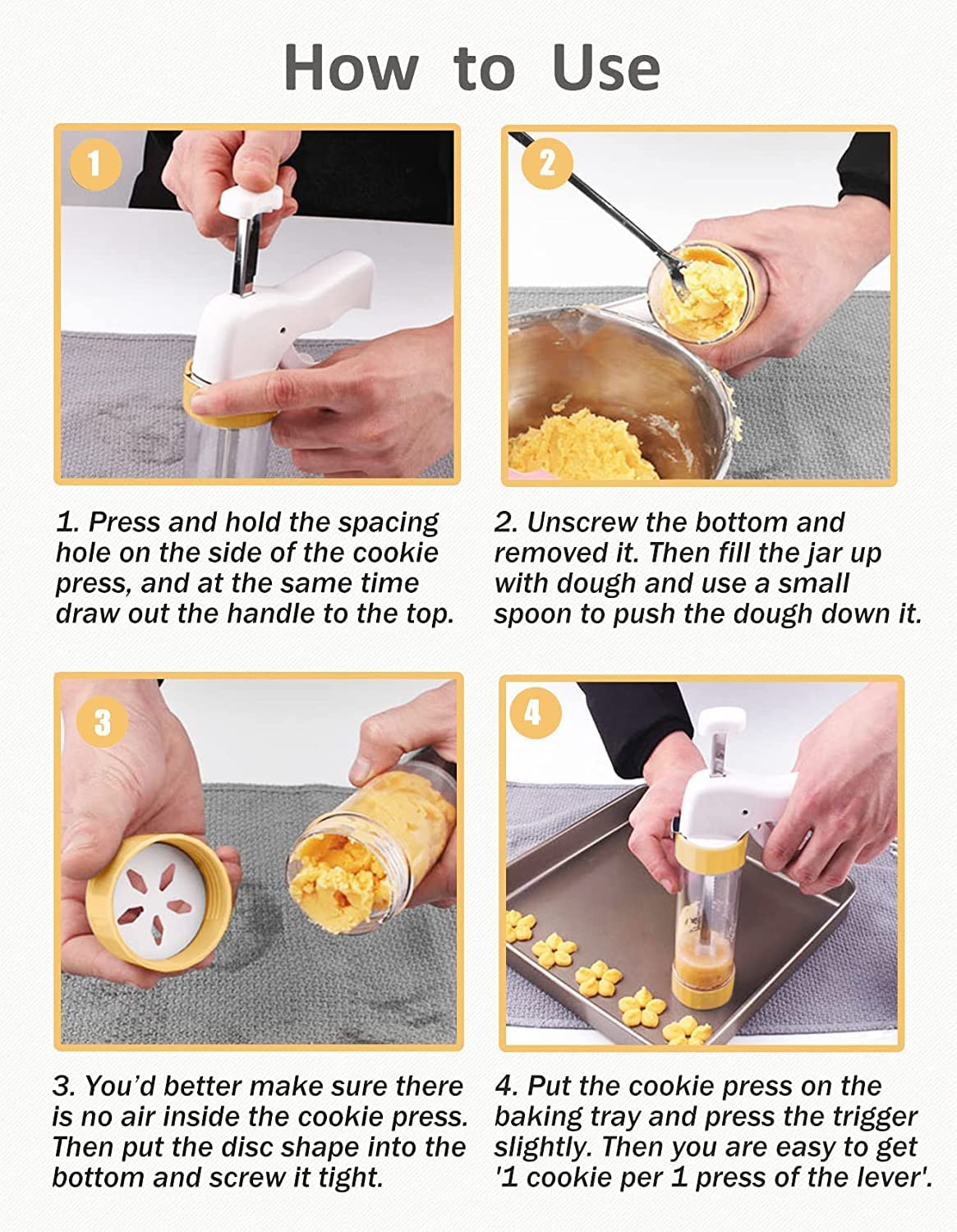 **Best Cookie Press Gun Kit with 13 Discs & 6 Nozzles – Professional Spritz Cookie Maker for Baking Biscuits, Cakes, Churros – Comfort Grip & Easy to Use for Holiday Gifts & Party Desserts**