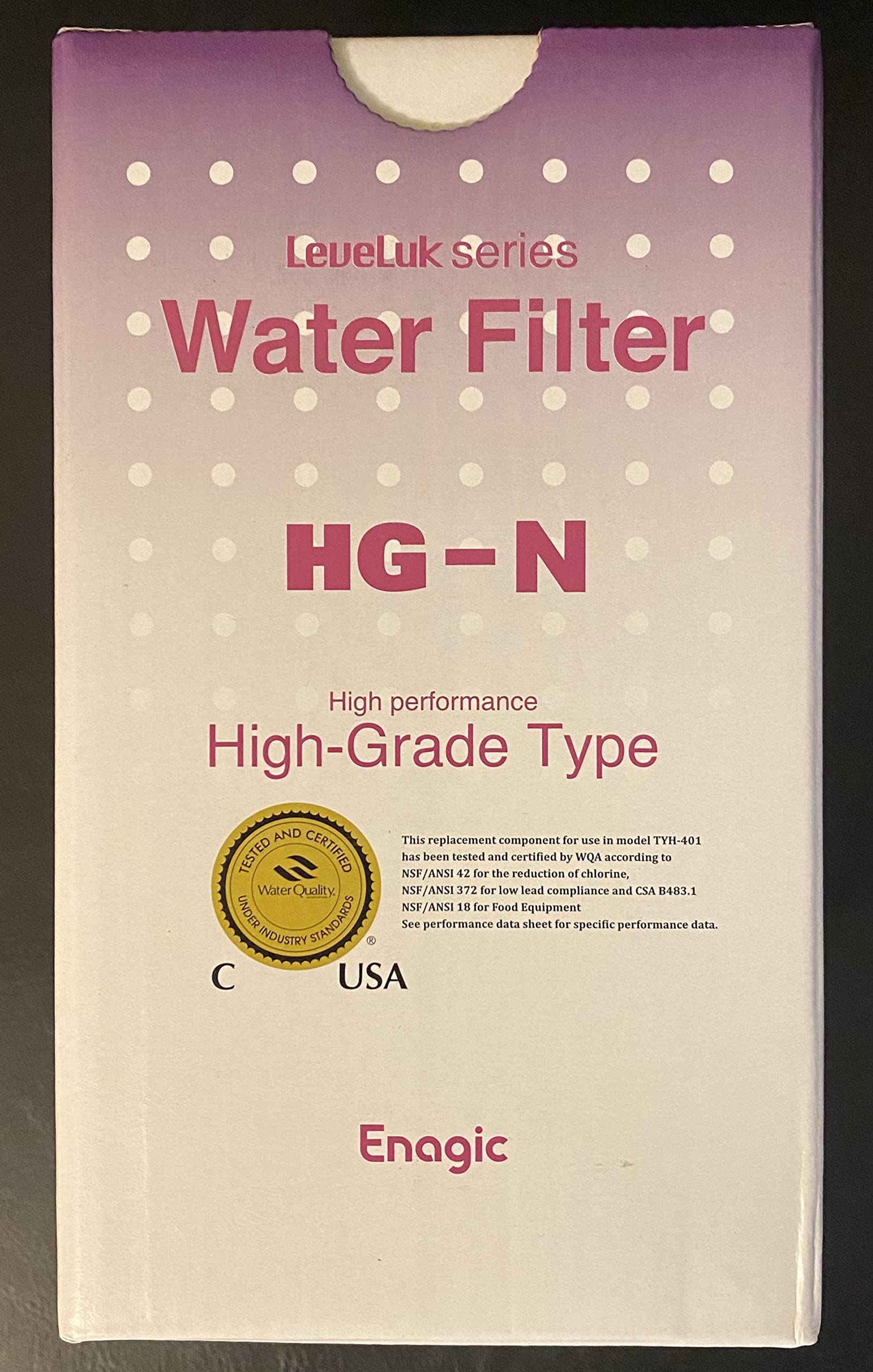 Original Authentic Enagic HG-N Water Filter for SD501 Series (1 Pack) - Replacement Filter for Kangen Water Ionizer, Improves Water Quality for Drinking, Cooking & Skin Care