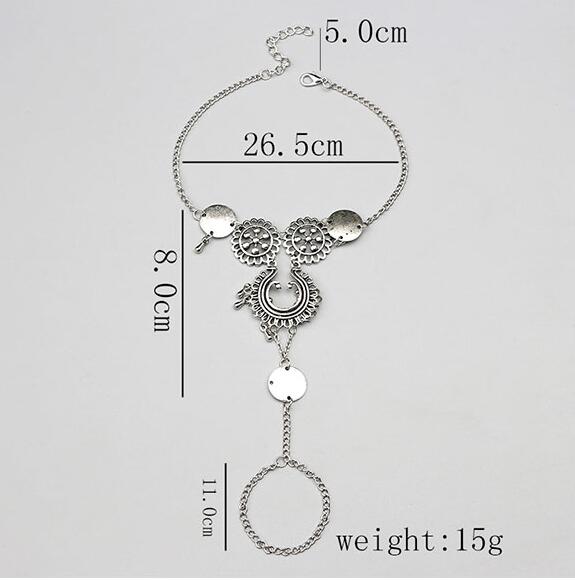 Bohemian Jewelry Antique Silver Hollow Flower Chain Anklets - Elegant Barefoot Sandals for Women, Beach Wedding Accessories & Summer Foot Jewelry