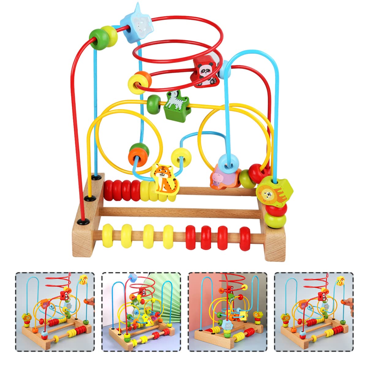 Toyvian Wooden Bead Maze & Roller Coaster Toy - Educational Preschool Learning Activity for Toddlers - Perfect for Montessori Classrooms & Early Childhood Development