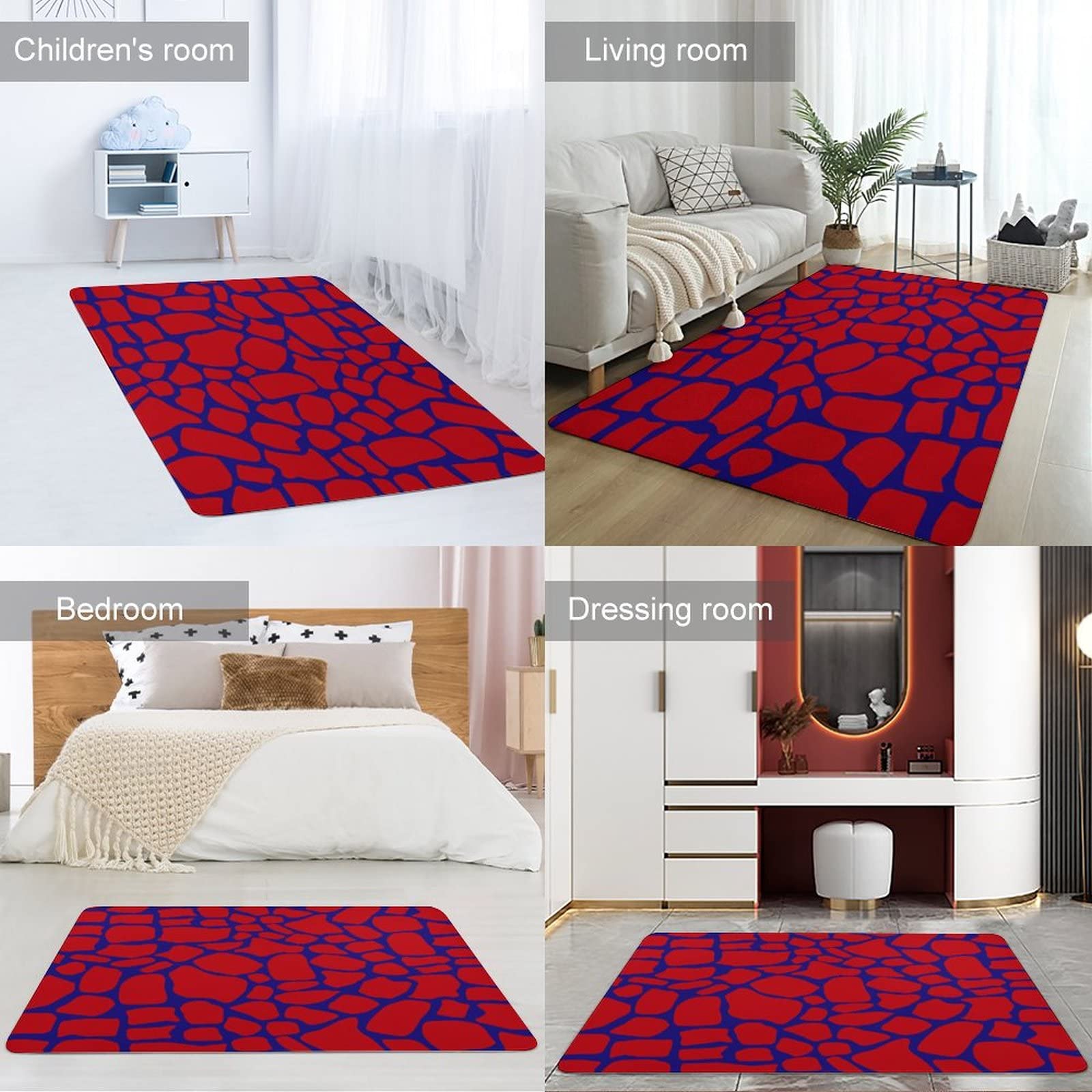 Soft Giraffe Print Animal Skin Texture Rug - Non-Slip Foldable Area Carpet for Kids Room, Nursery, Playroom & Dorm Decor - 5ft x 6.5ft - Perfect for Playtime, Relaxation & Stylish Home Decor
