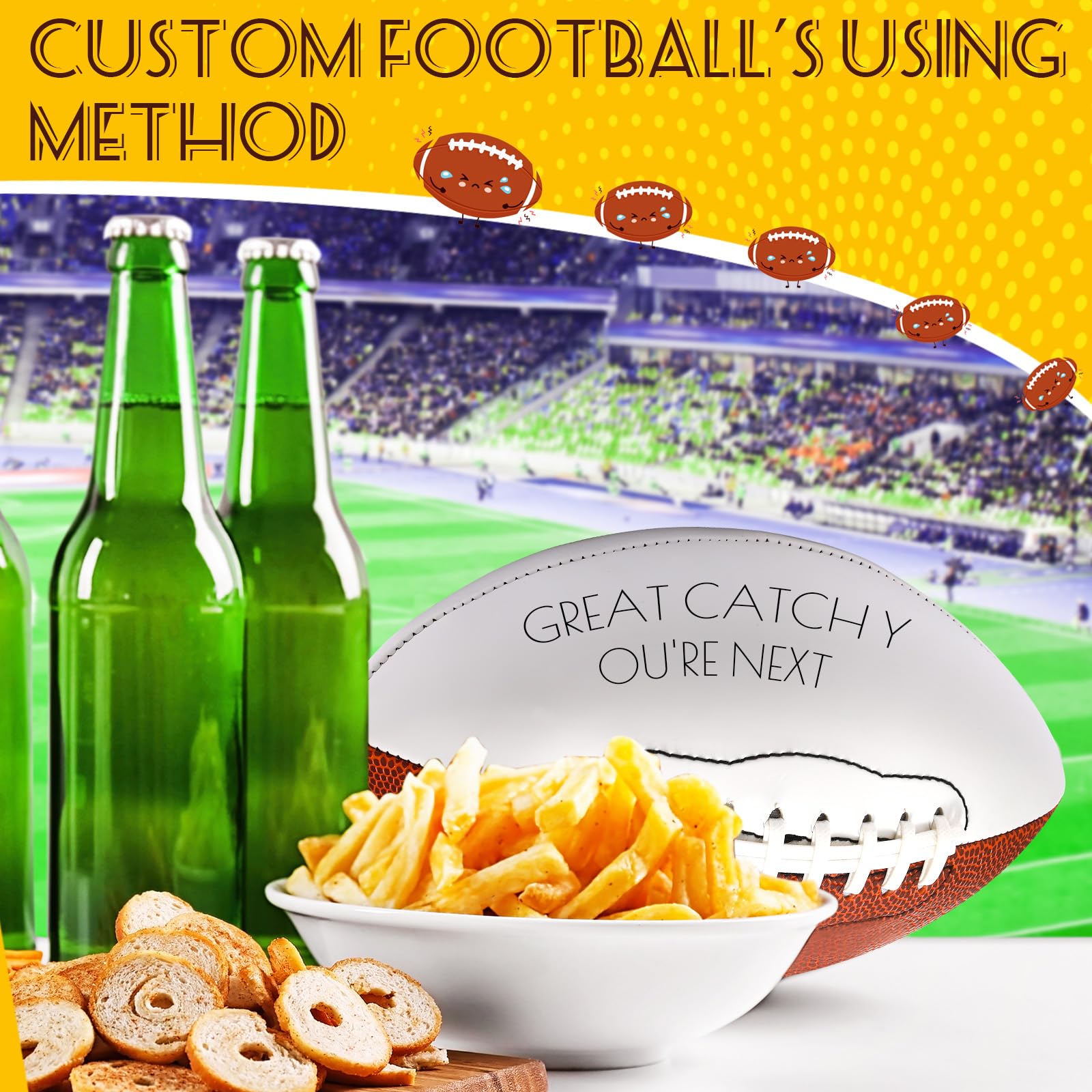 Jenaai 6-Pack 5.91 Inch Mini Footballs - Size 1 Blank Autograph Footballs for Customization - Perfect for American Football Signatures, Rugby Games, Wedding Garter Toss & Trophy Awards - Great for Sports Memorabilia, Team Events & Fan Collectibles