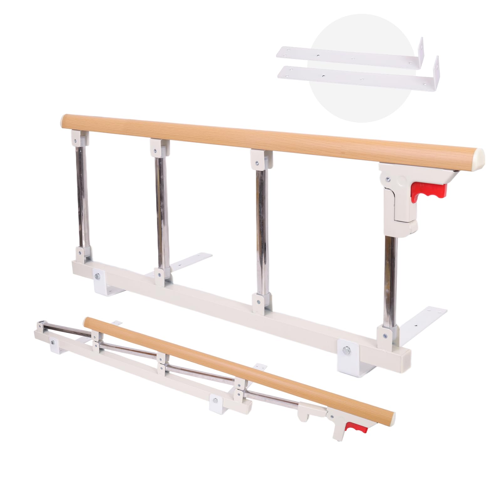 Lefeke Adjustable Bed Rails for Elderly Adults - Folding Safety Bed Assist Handle, Collapsible Bed Guard Rail for Seniors to Prevent Falling Out of Bed - Perfect for Home Care, Hospital & Nursing Home Use