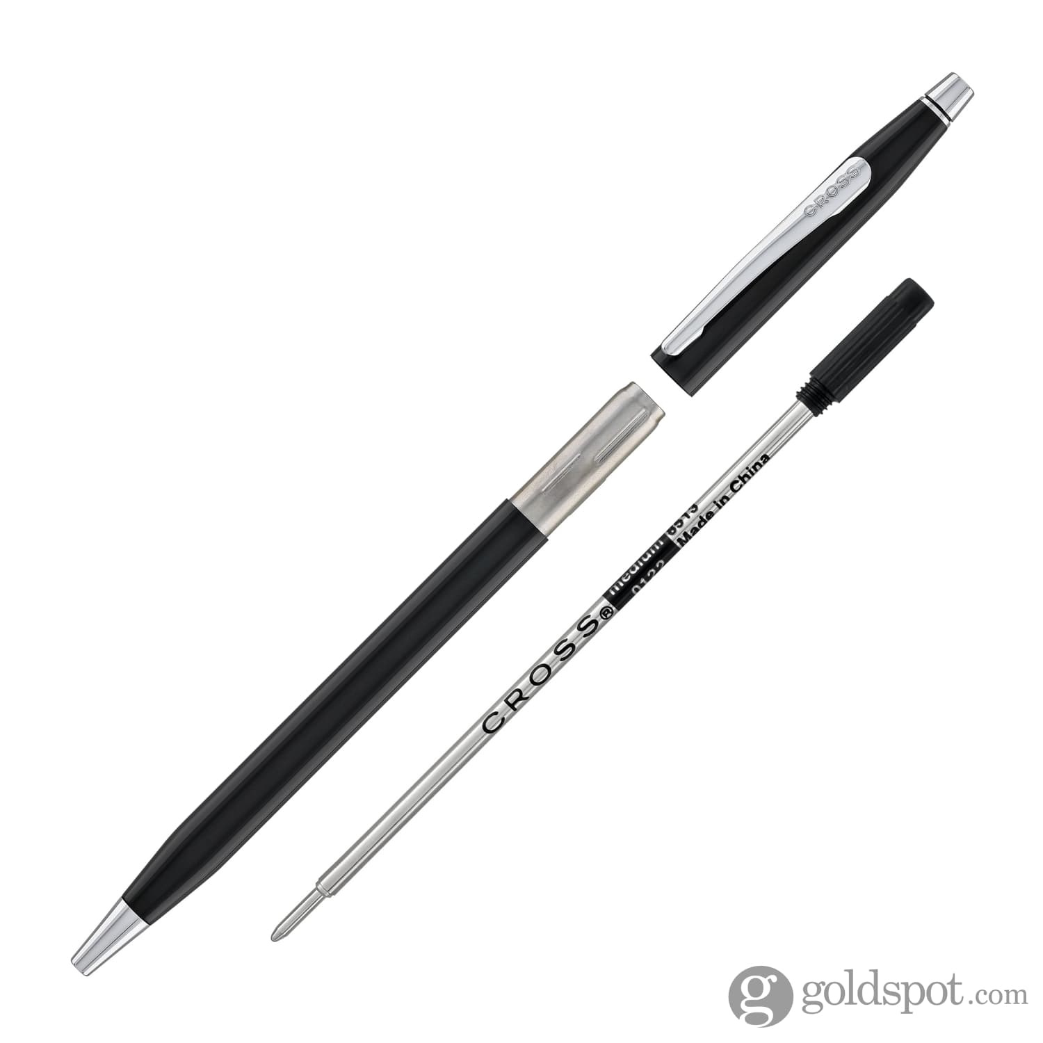 Premium Cross Classic Century Ballpoint Pen - Black Lacquer with Chrome Trim - Elegant Writing Instrument for Office, Business Gifts & Everyday Use