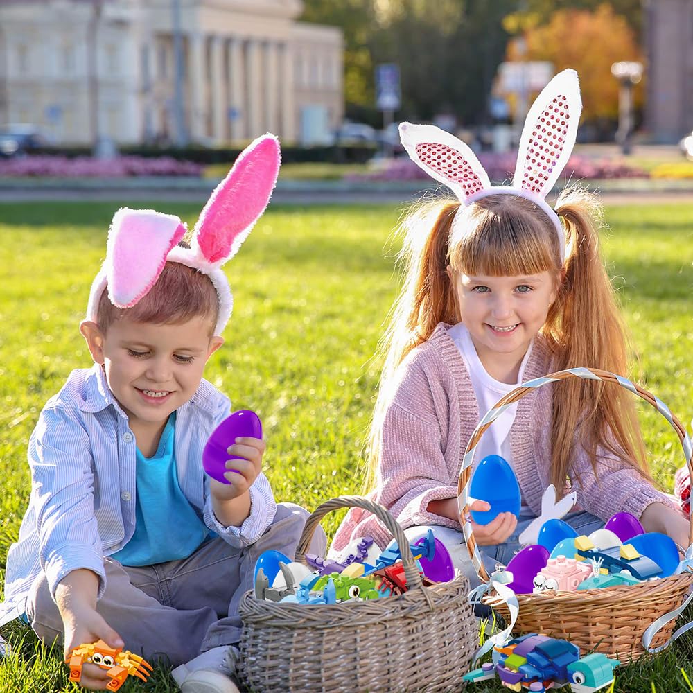 20pcs Prefilled Easter Eggs with Marine Animal Building Blocks - Fun Educational Toys for Kids, Easter Basket Stuffers, Classroom Prizes & Party Favors | Perfect for Easter Egg Hunts, Birthday Gifts & STEM Learning Activities