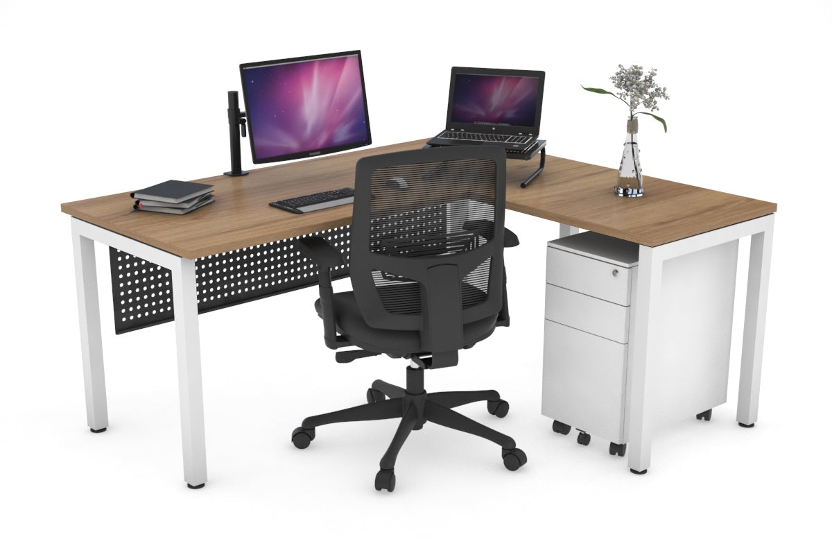 Quadro Square Legs L-Shaped Corner Office Desk - 1600L x 1700W - Perfect for Home Office, Gaming & Workspace Setup