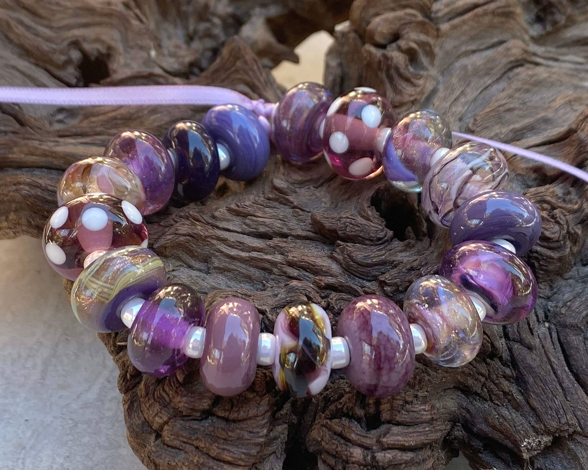 17-Piece Purple Lampwork Glass Beads Set for Jewelry Making - Handmade SRA Beads for Necklaces, Bracelets & DIY Crafts (Orphan Bead Collection) | Perfect for Beaders, Jewelry Designers & Craft Enthusiasts