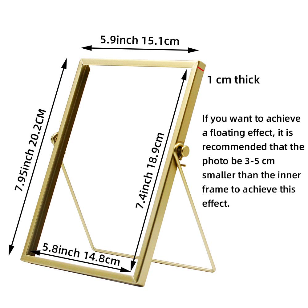 AceList Gold Metal Photo Frames 4x6 - Set of 3 for Tabletop Display