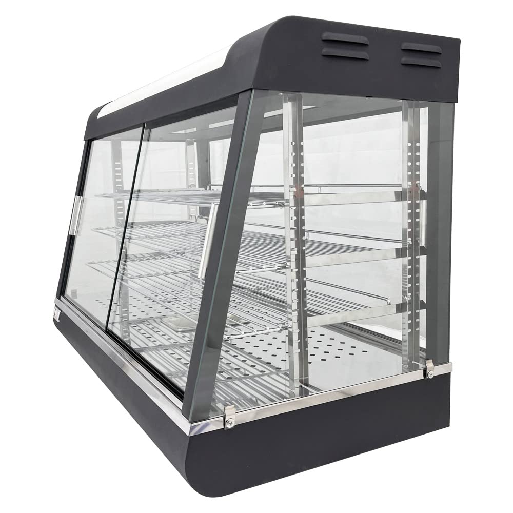 INTSUPERMAI Commercial Food Warmer - 3-Tier Countertop Pizza & Pastry Display Case, 35.43