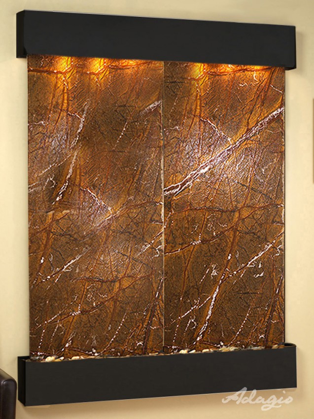 Adagio Majestic River Square Blackened Copper Brown Marble Tile - Premium 12x12 Inch Natural Stone Floor & Wall Tile for Bathroom, Kitchen, and Living Room Decor