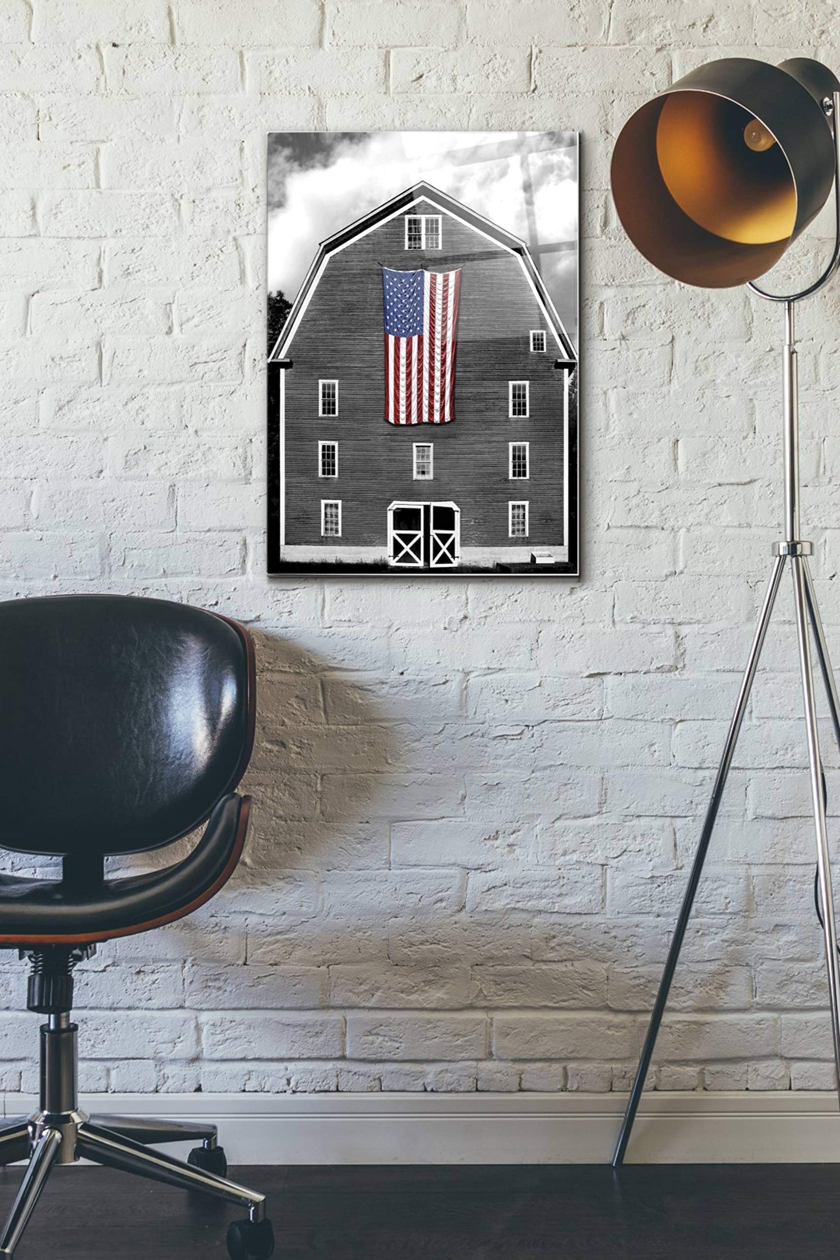 Flags of Our Farmers XIX by James McLoughlin - 16x24 Inch Acrylic Glass Wall Art Painting - Modern Farmhouse Decor for Living Room, Bedroom & Office