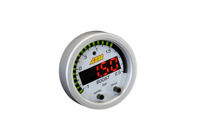 AEM X Series Boost Pressure Gauge 30inHg 35psi - High Performance Turbocharger Gauge for Racing, Tuning & Off-Road Vehicles