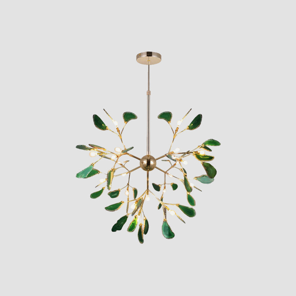 Agate Flake Chandelier - Elegant Natural Stone Crystal Ceiling Light Fixture for Dining Room, Living Room, Bedroom Decor | Modern Luxury Home Lighting