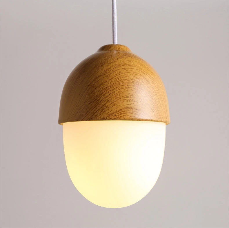 Handmade Nut Art Pendant Lamp - Natural Wood Ceiling Light Fixture for Dining Room, Kitchen & Bedroom Decor