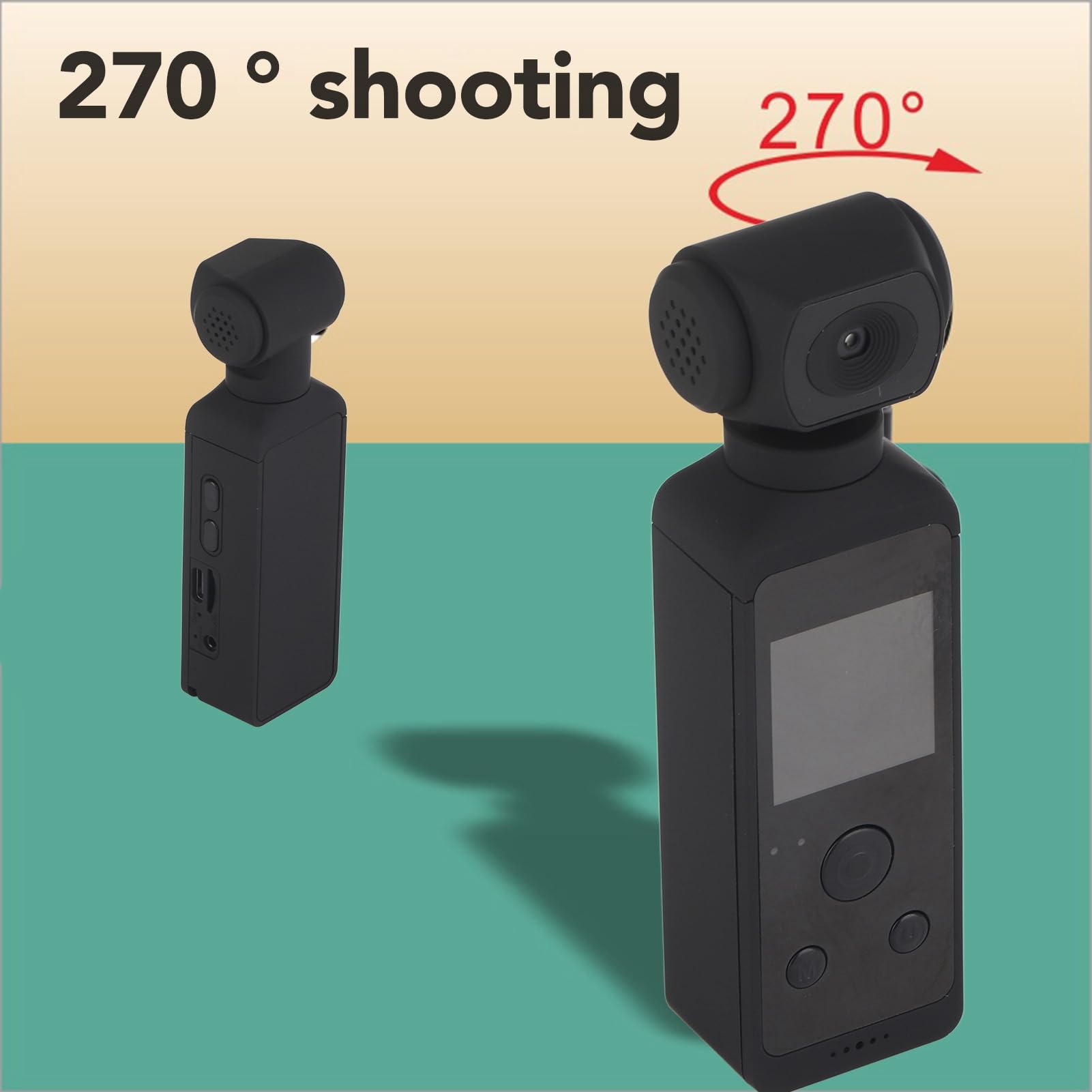 GOTOTOP 4K HD Anti-Shake Pocket Sports Camera with Rotatable Clip Holder & Microphone - Waterproof Action Camera for Diving, Cycling, Outdoor Photography & Adventure Vlogging