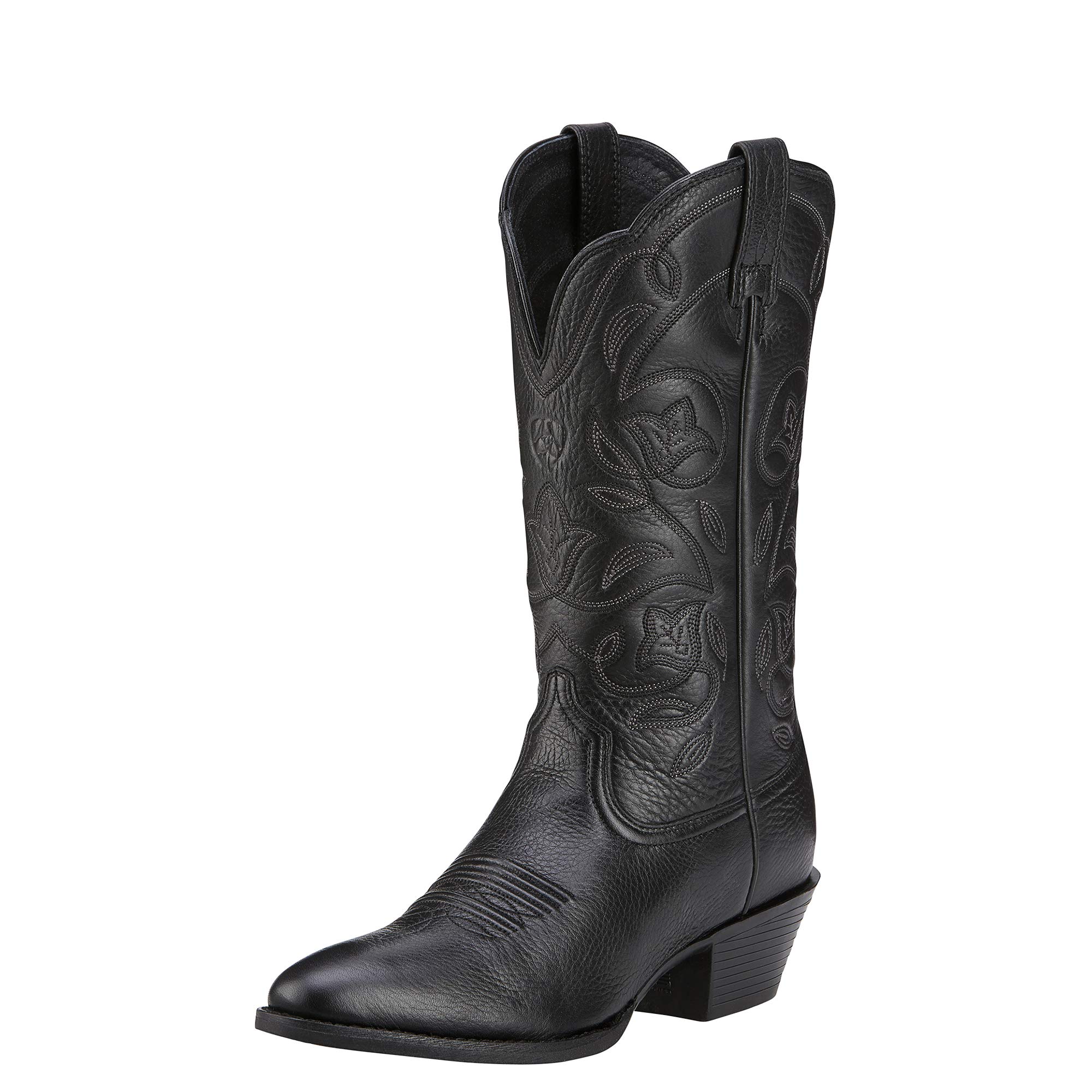 ARIAT BMVY9 Women's Heritage R Toe Western Boots - Black Deertan Size 7 | Cowgirl Boots for Country Dancing, Rodeo & Western Fashion
