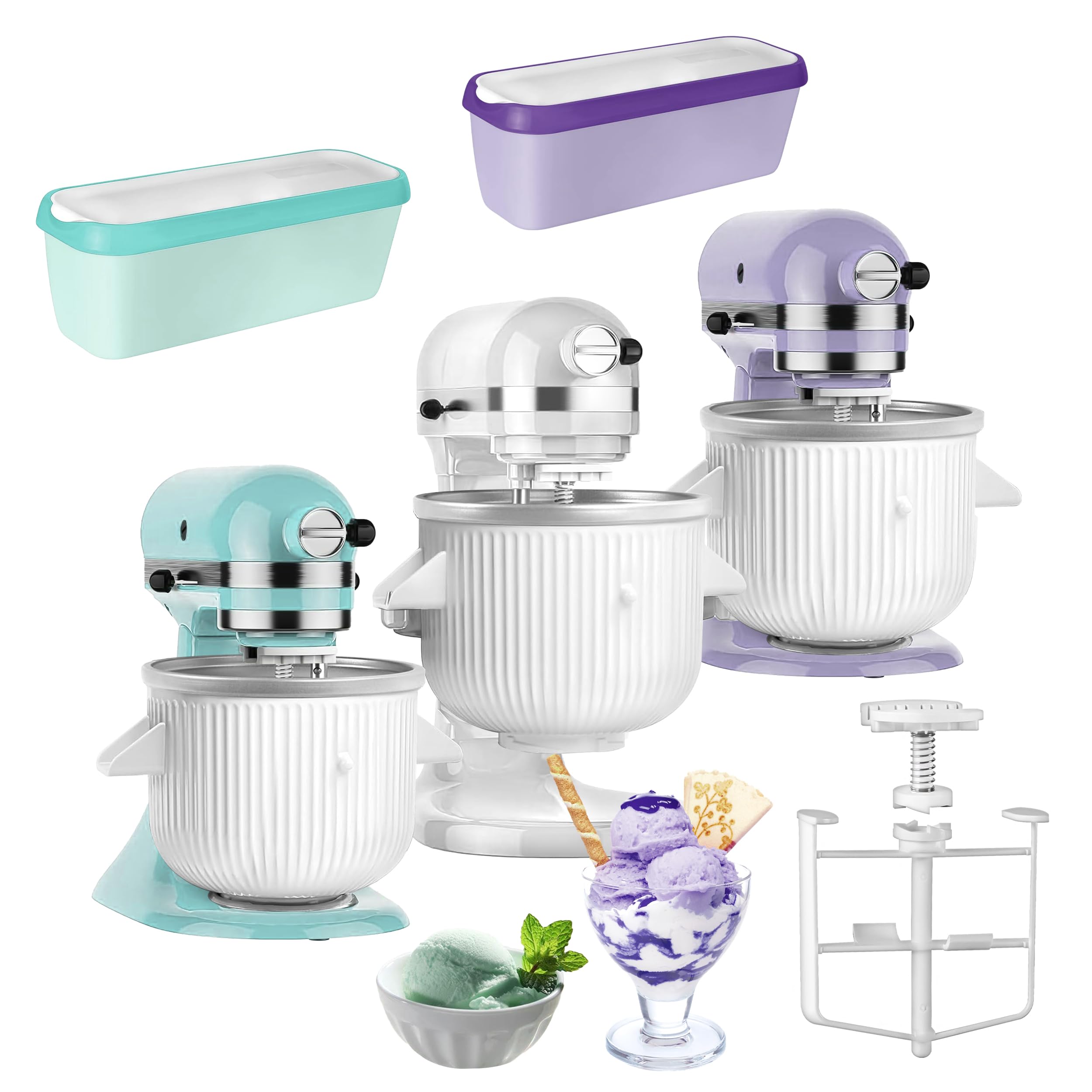 **KitchenAid Ice Cream Maker Attachment - 2 Quart Frozen Yogurt, Sorbet & Gelato Maker for KitchenAid 4.5+ Stand Mixers | Homemade Ice Cream Containers | Perfect for Desserts, Parties & Family Treats**