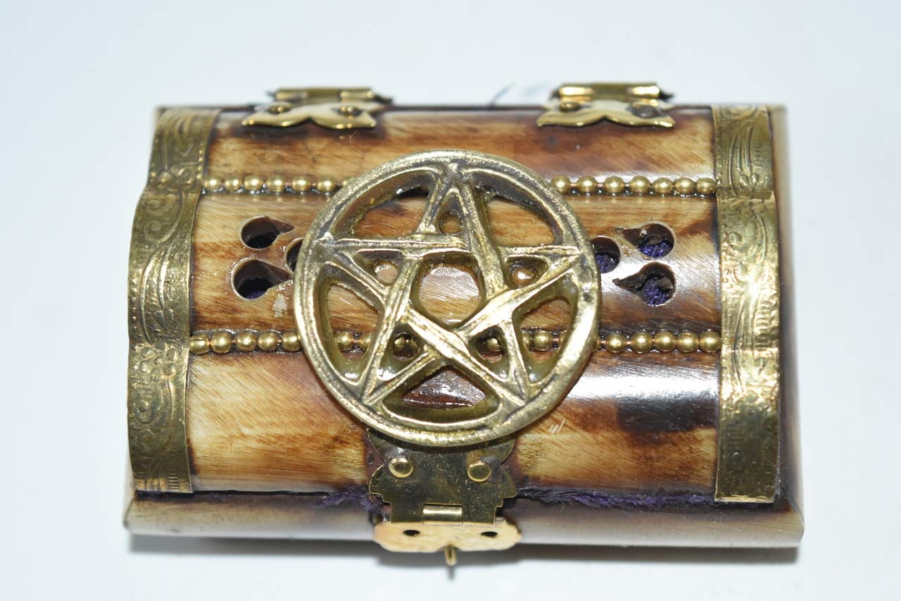 Nature's Enlightenment Star Bone Box - Wooden Rosary Bead Storage Box for Crystals, Altar Supplies & Spiritual Gifts | Perfect for Meditation, Prayer & Sacred Space Organization