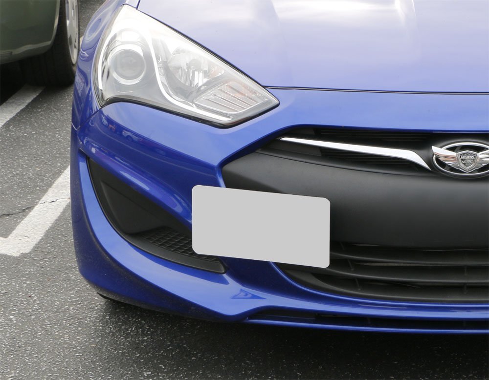 Genesis Coupe Front Bumper Tow Hook License Plate Mounting Bracket - Universal Fit for 2010-2016 Models - Durable Stainless Steel Design - Perfect for Car Shows & Parking Compliance