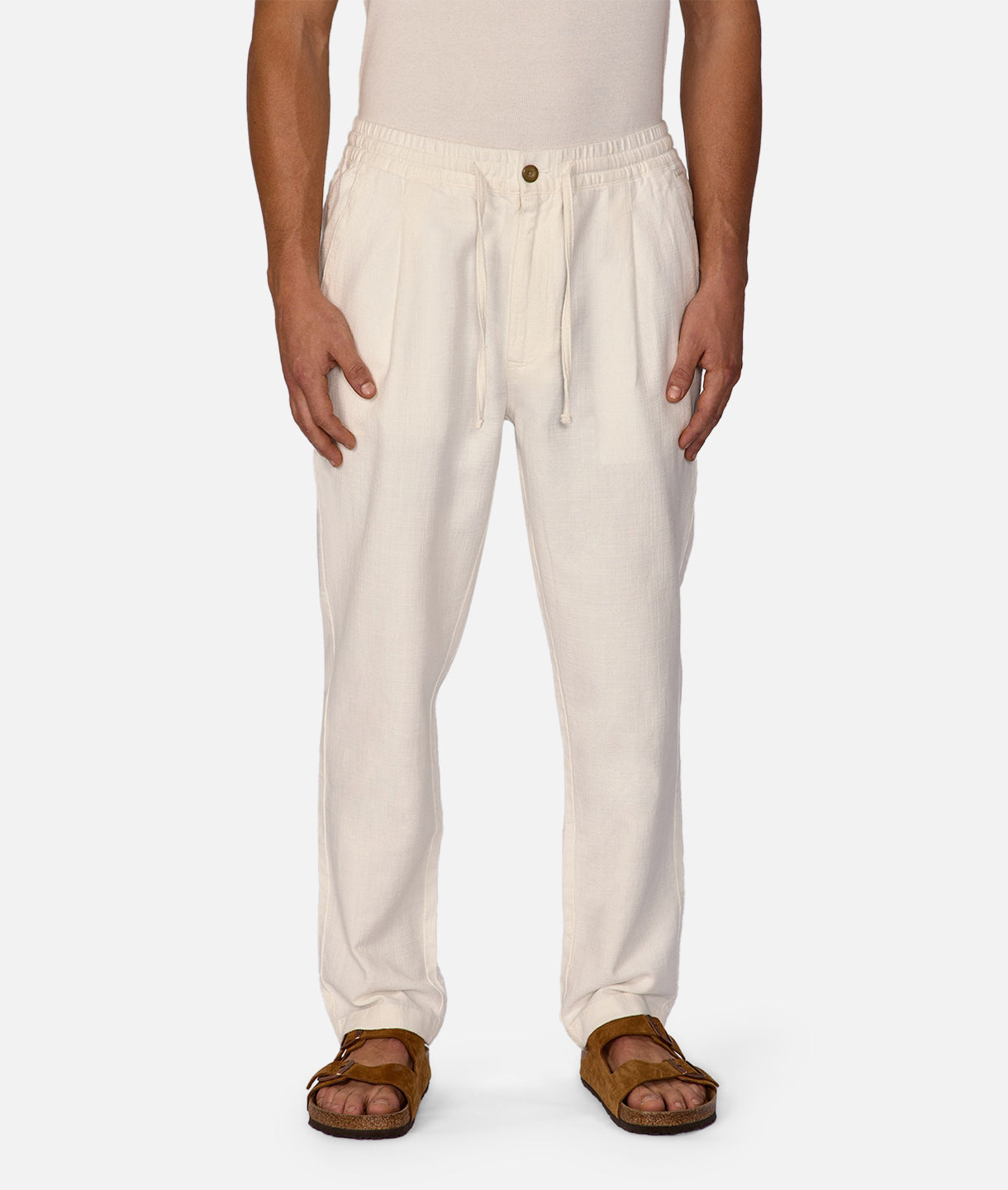The Mallorca Pant Ivory - Women's High Waisted Linen Pants for Summer, Beach & Casual Wear | Comfortable & Stylish Vacation Outfit