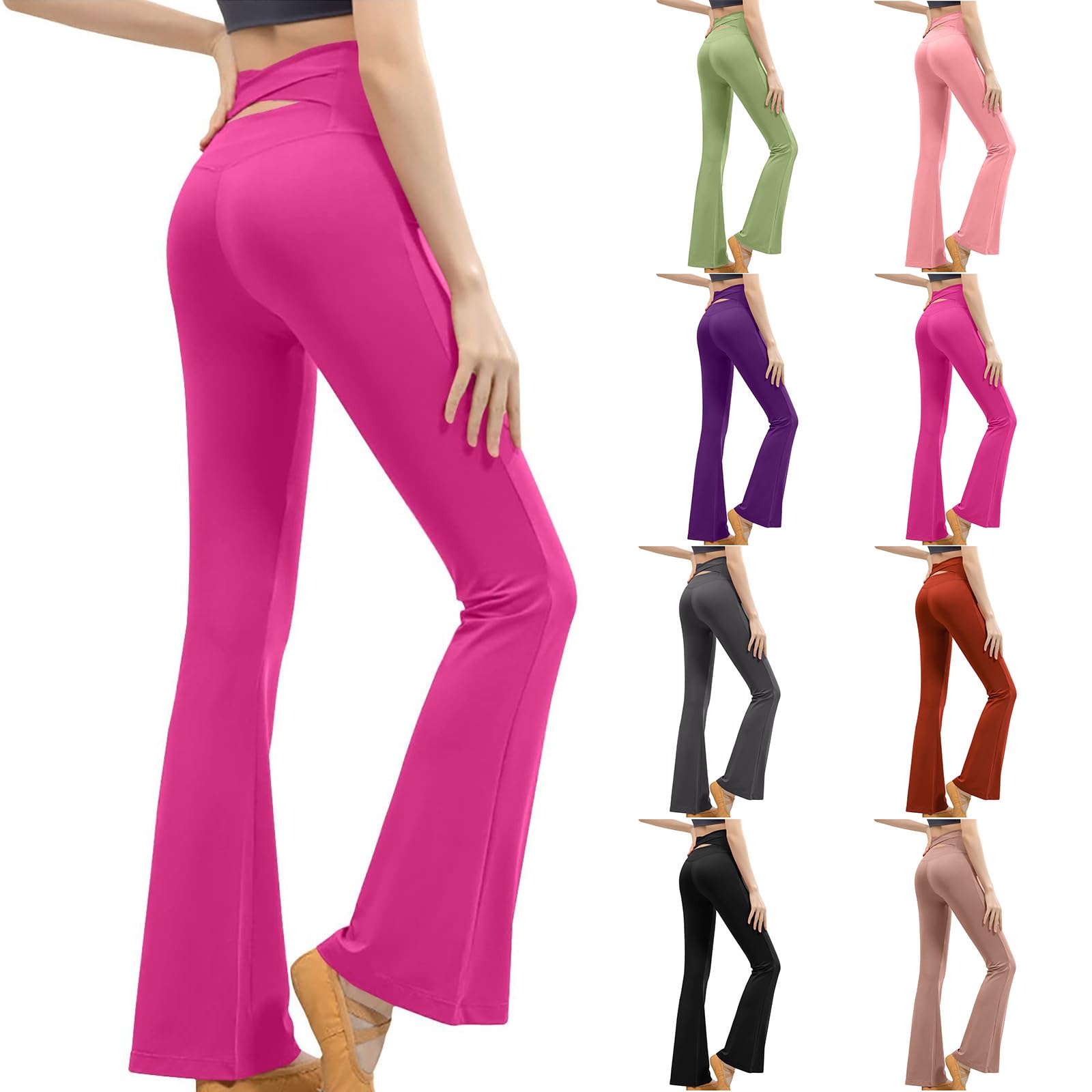 High Waisted Workout Leggings for Women - Tummy Control Flare Yoga Pants with Butt Lifting Design | Gym, Running & Lounge Wear