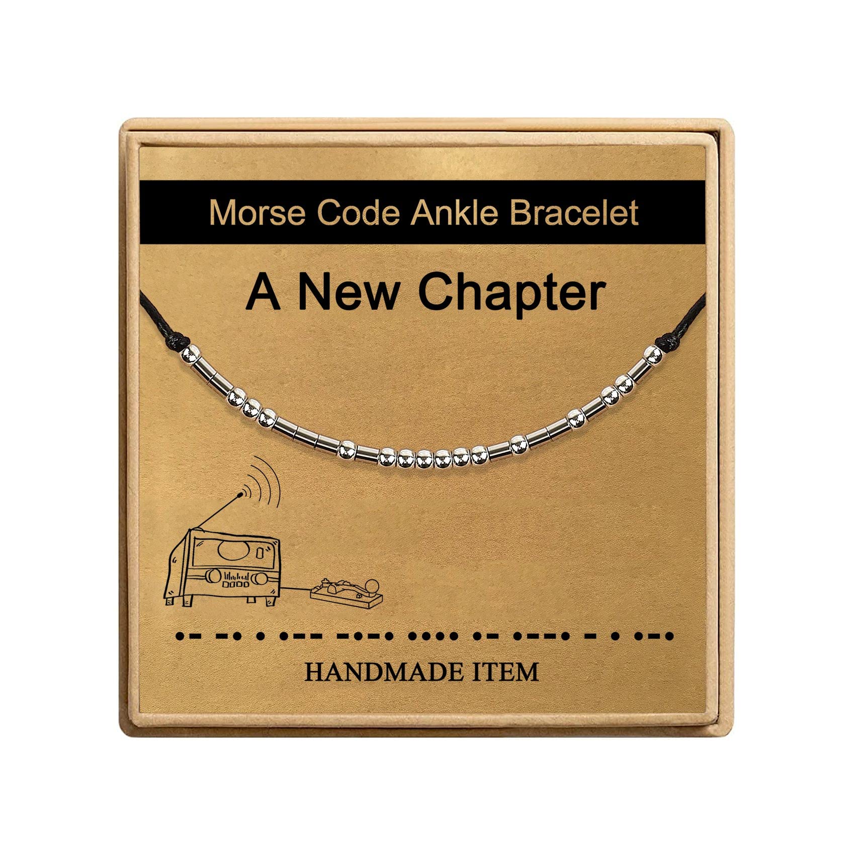 Handmade Morse Code Ankle Bracelet for Women - Stainless Steel Beads Rope Anklet Gift for Mom, Sister, Daughter | Friendship Jewelry, Birthday Present, Everyday Wear - Perfect for Casual Outfits, Beach Wear, Special Occasions, Date Night, Vacation Accessories & Meaningful Gifts | Ideal for Summer, Travel, Anniversaries & Thoughtful Surprises | Great for Daily Wear, Beach Parties, Romantic Dates, and Heartfelt Gifting Moments