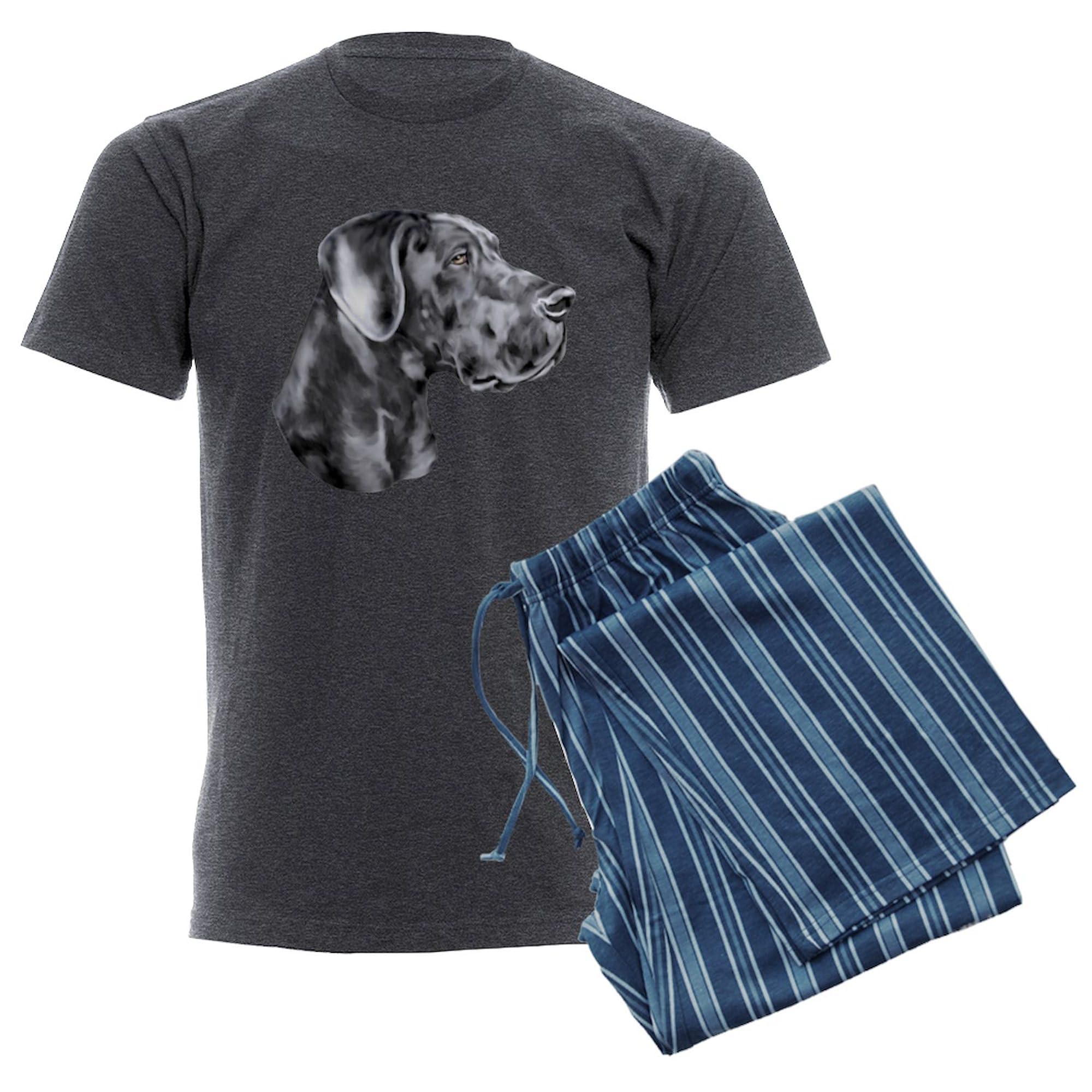 Great Dane High School Blue UC Men's Charcoal Pajama Set - Comfortable Novelty Sleepwear for Dog Lovers | Perfect for Lounging, Gifts & Themed Parties