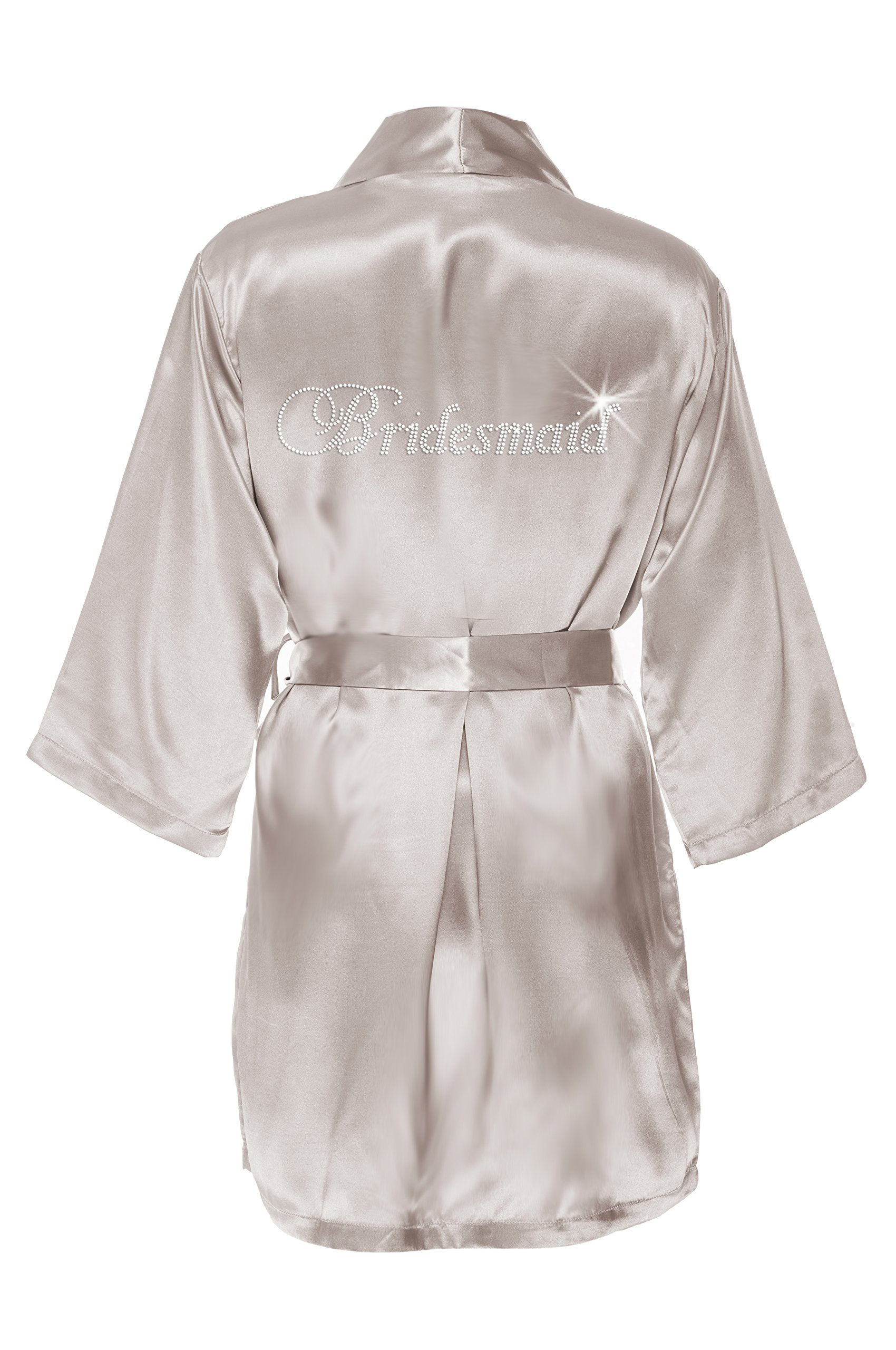 Elegant Rhinestone Bridesmaid Robe - Wedding Party Dressing