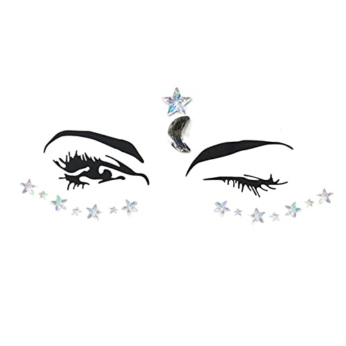 Sparkling HUIHE Face Gems - 2 Sheets Crystal Diamond Stickers for Women | Self-Adhesive Eye & Face Jewels | Perfect for Parties, Festivals & Special Occasions