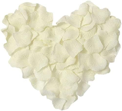 1000 PCS Artificial Silk Rose Petals - Milky White for Wedding Decor, Anniversary Party, Romantic Night & Valentine's Day - Perfect for Aisle, Table Scatter & Photo Backdrops