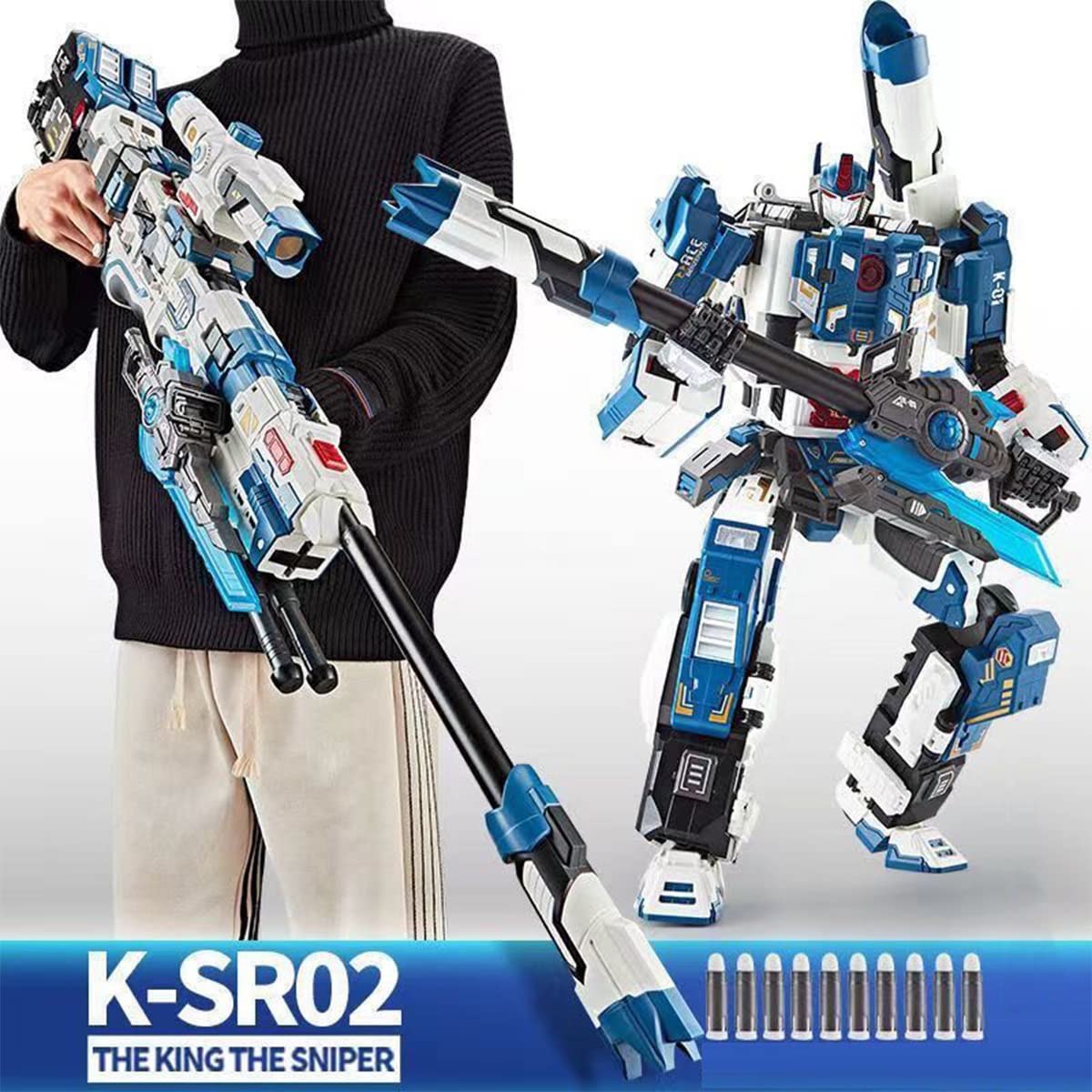 NBK Deformation Robot Toy - King of Sniper Rifle Action Figure - Oversized Deformed Collectible Gift for Kids & Adults | Perfect for Display, Play & Collection