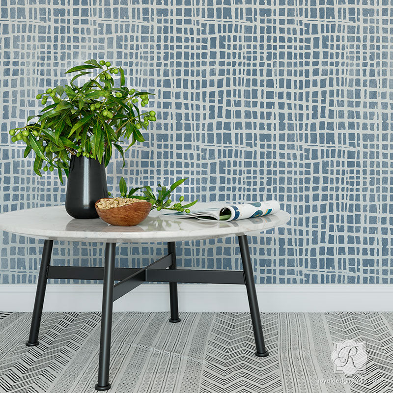 Loose Weave Wall Stencil - DIY Home Decor Painting Template for Boho & Farmhouse Style - Perfect for Bedroom, Living Room, and Accent Walls