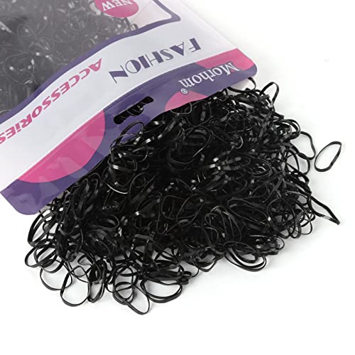 1200 PCS Morhom Non-Slip Hair Rubber Bands - Elastic Hair Ties for Women & Kids - Perfect for Braids, Ponytails & Daily Hairstyles (Black)