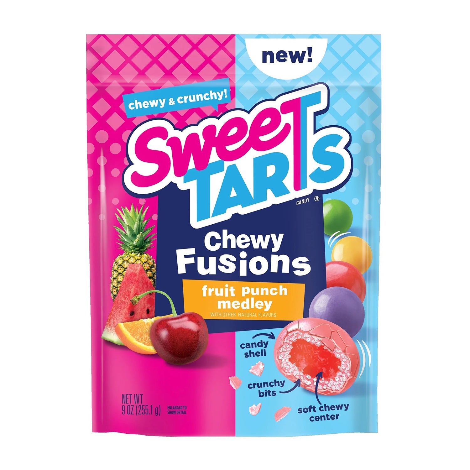 Ferrara Sweetarts Gummi Fusion Candy - Sour & Sweet Gummy Bears, 9oz Resealable Bag - Perfect for Halloween, Parties & Movie Nights