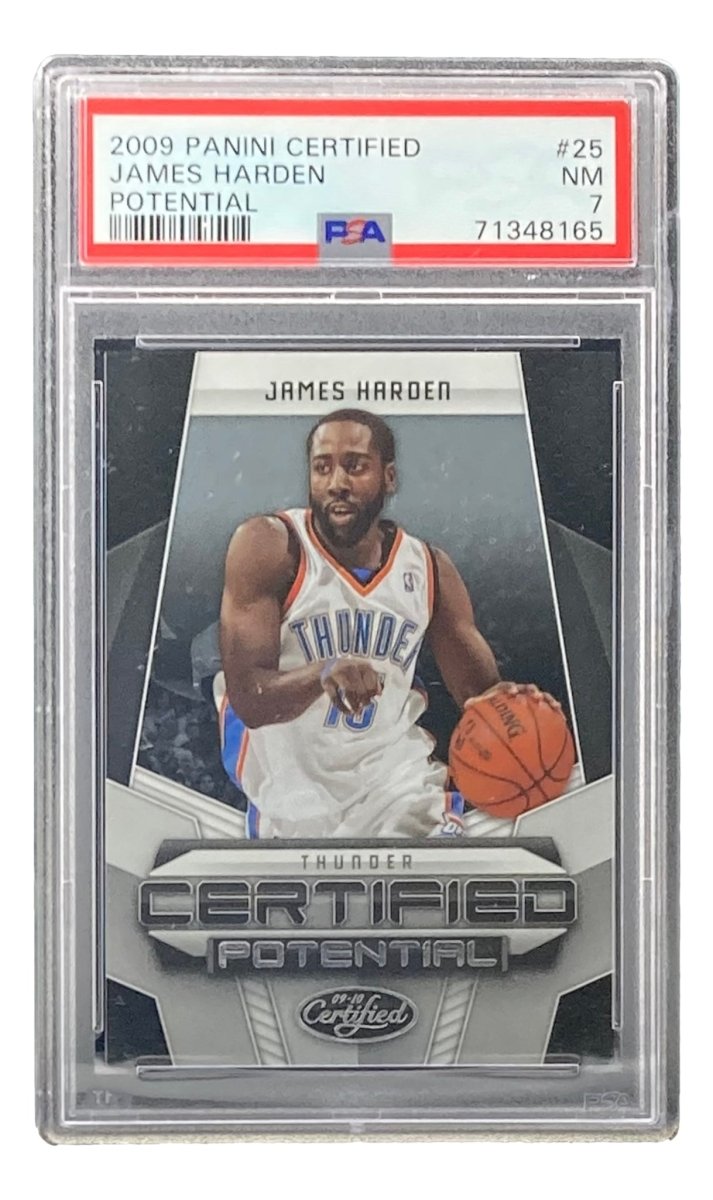 James Harden OKC Thunder 2009 Panini Certified Potential #25 Rookie Card 199/500 PSA NM7 - Perfect for NBA Memorabilia Collectors and OKC Thunder Fans