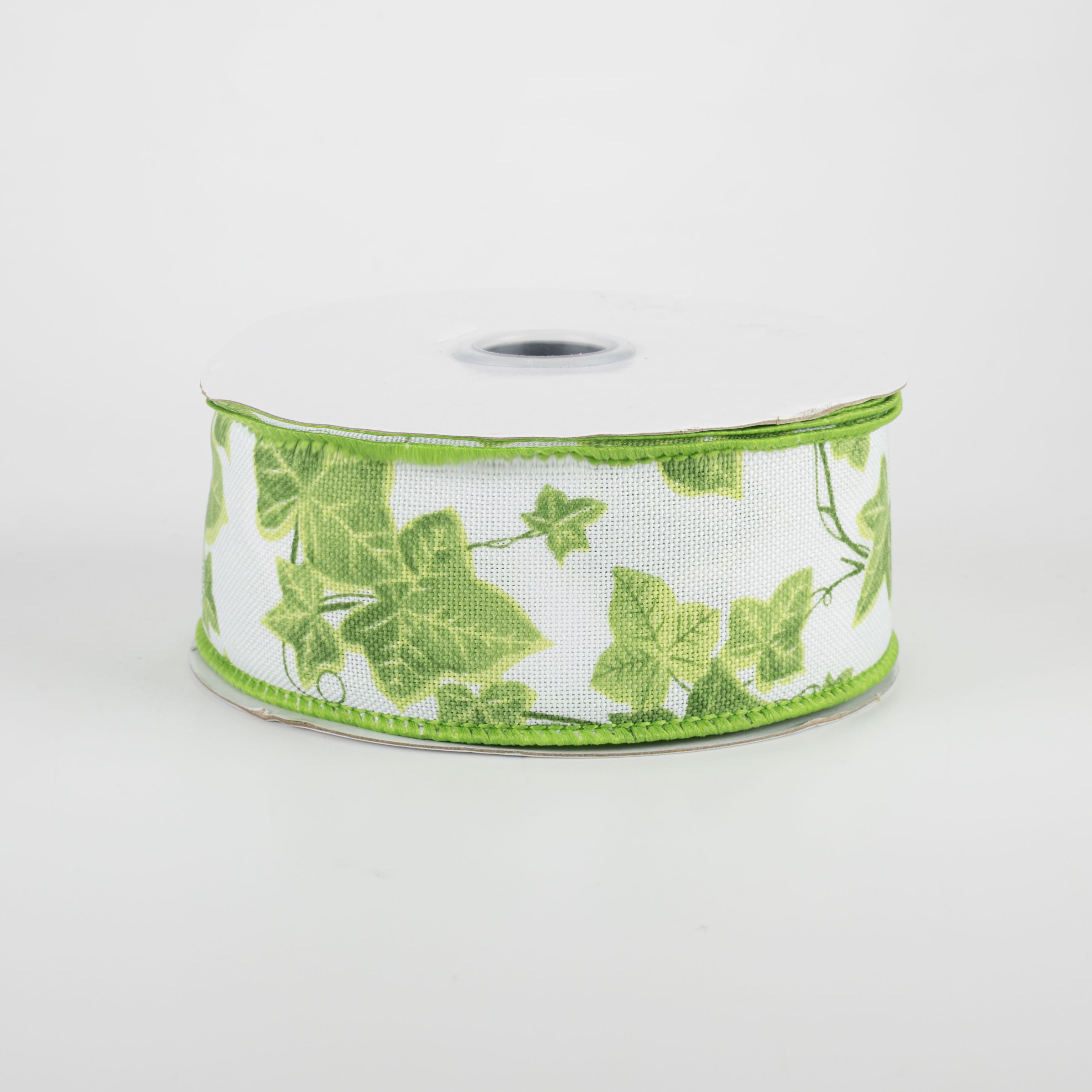 1.5 Inch Ivy Leaves Ribbon - White Decorative Ribbon (10 Yards) for Gift Wrapping, Wedding Decorations, and DIY Crafts
