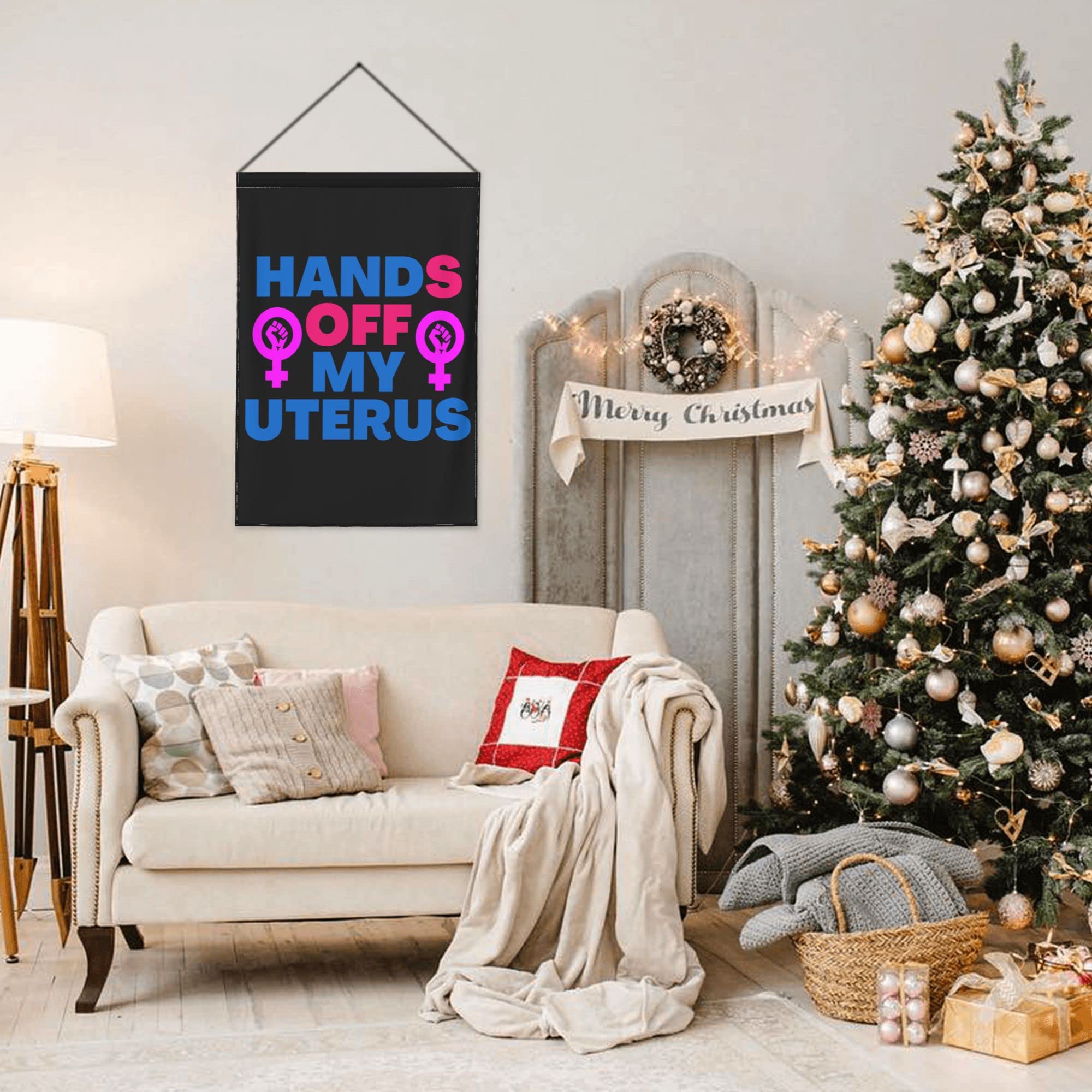 Pro Choice Women's Rights Garden Flag - 12.5x18 Inch Double Sided Outdoor Yard Sign - 'Hands Off My Body' Feminist Statement for Lawn, Wall & House Decor - Perfect for Political Rallies, Protests & Women's Empowerment Events