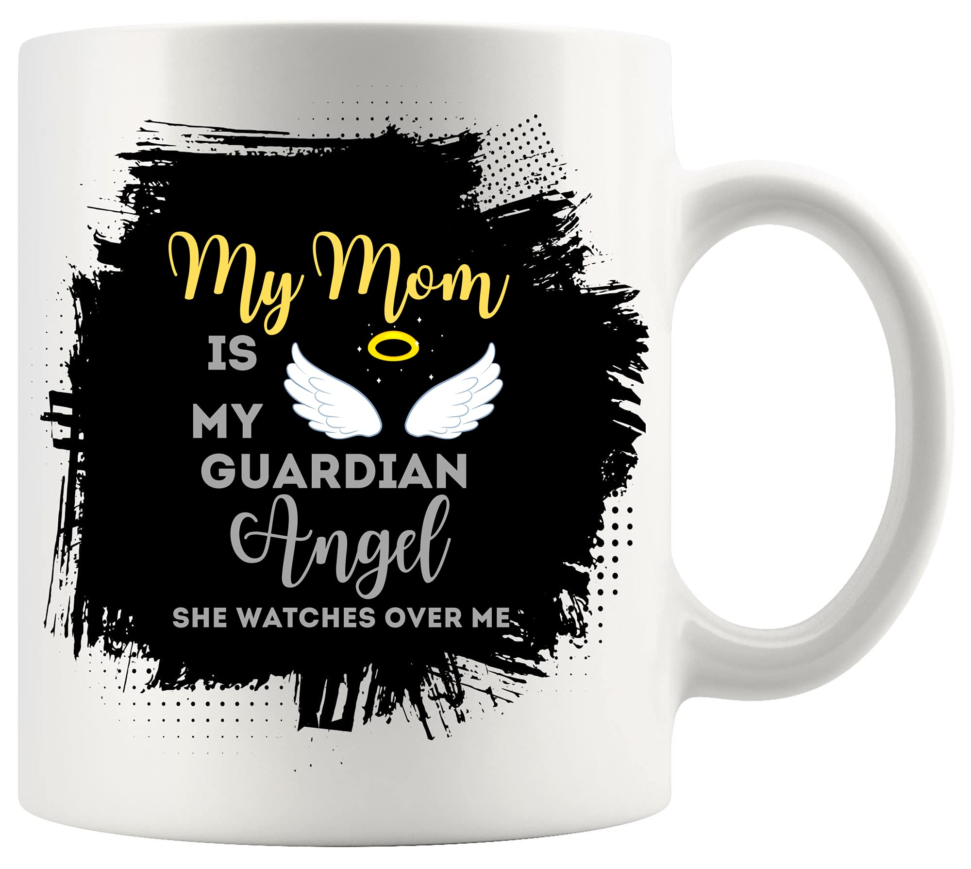 God Jesus 11oz White Ceramic Coffee Mug - My Mom Is My Guardian Angel Mother's Day Gift - Perfect for Tea, Coffee & Hot Drinks at Home, Office or Church