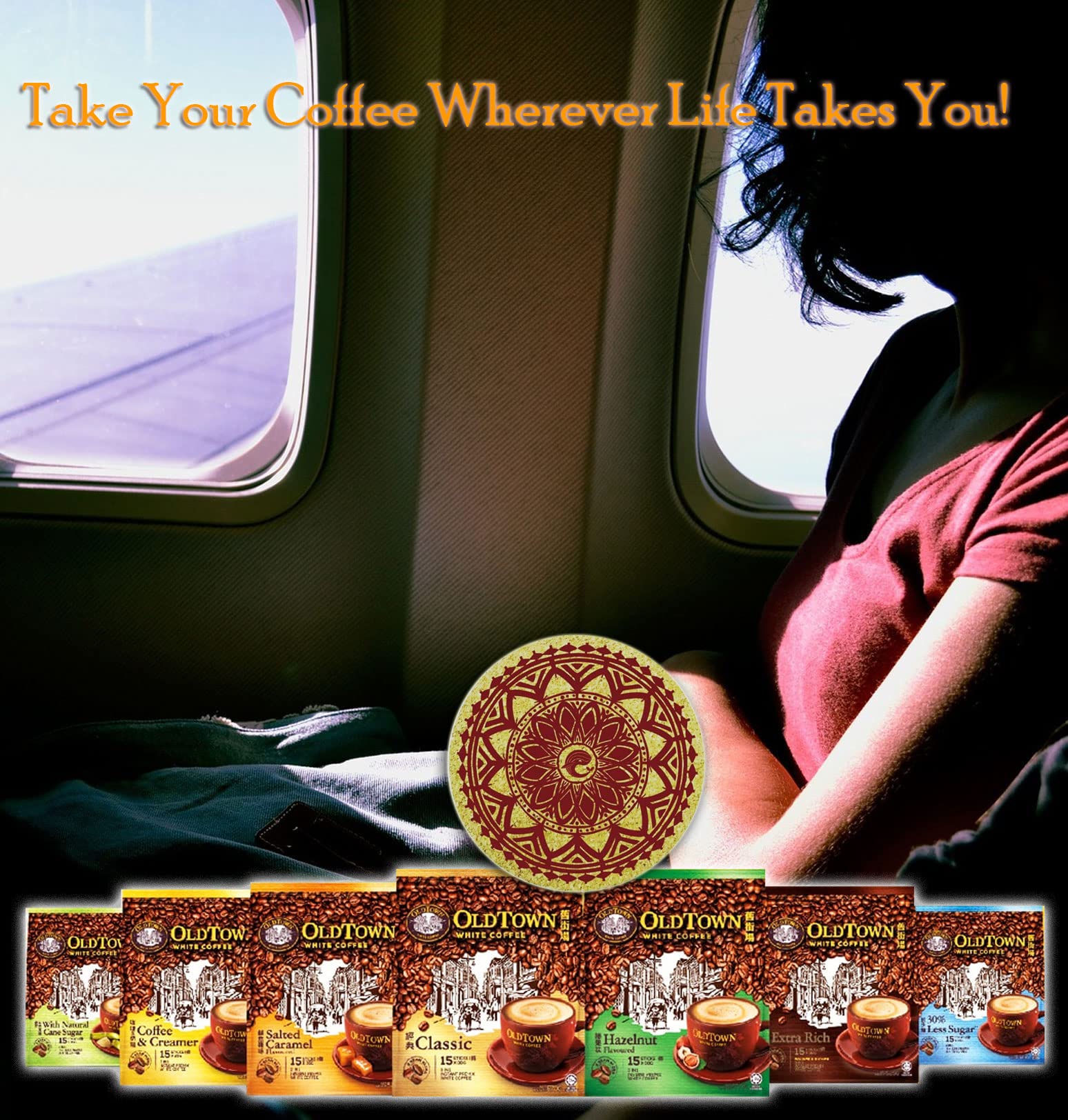 3 Pack - Old Town Hazelnut White Coffee (45 Packets) | 3-in-1 Asian Instant Coffee with Eco-Friendly Cork Coaster | Perfect for Home, Office & Gifts | Coffee Lover Package