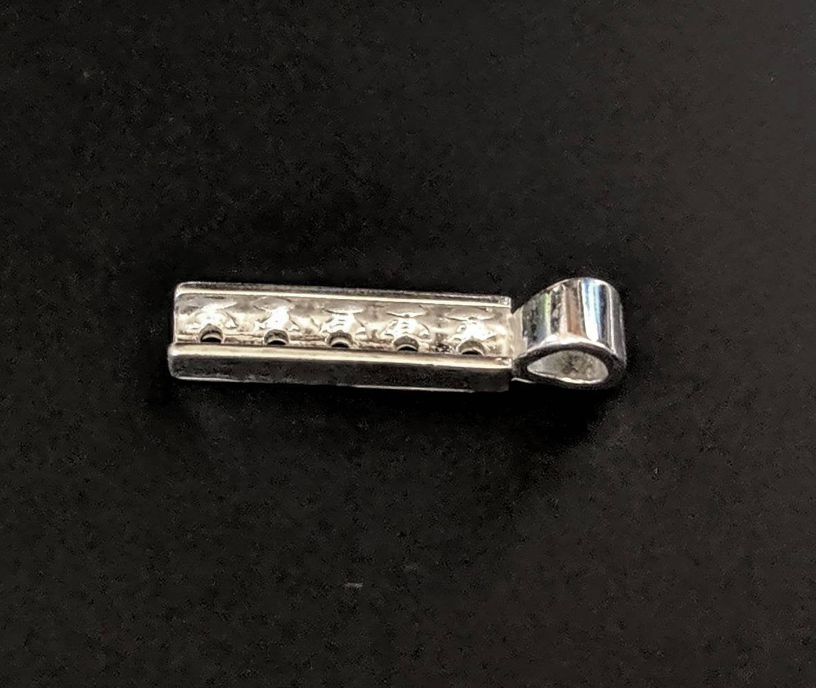 Solid Sterling Silver or 14K Gold 5-Stone Round Channel Pendant Setting - Handcrafted in USA | Perfect for Necklaces, Jewelry Making & Gifts