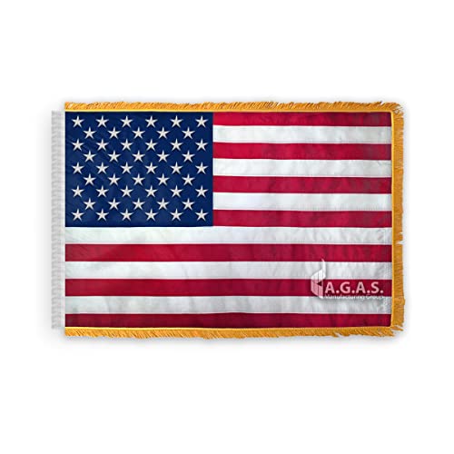 2' X 3' Ft USA Embroidered Ceremonial Flags With Fringe