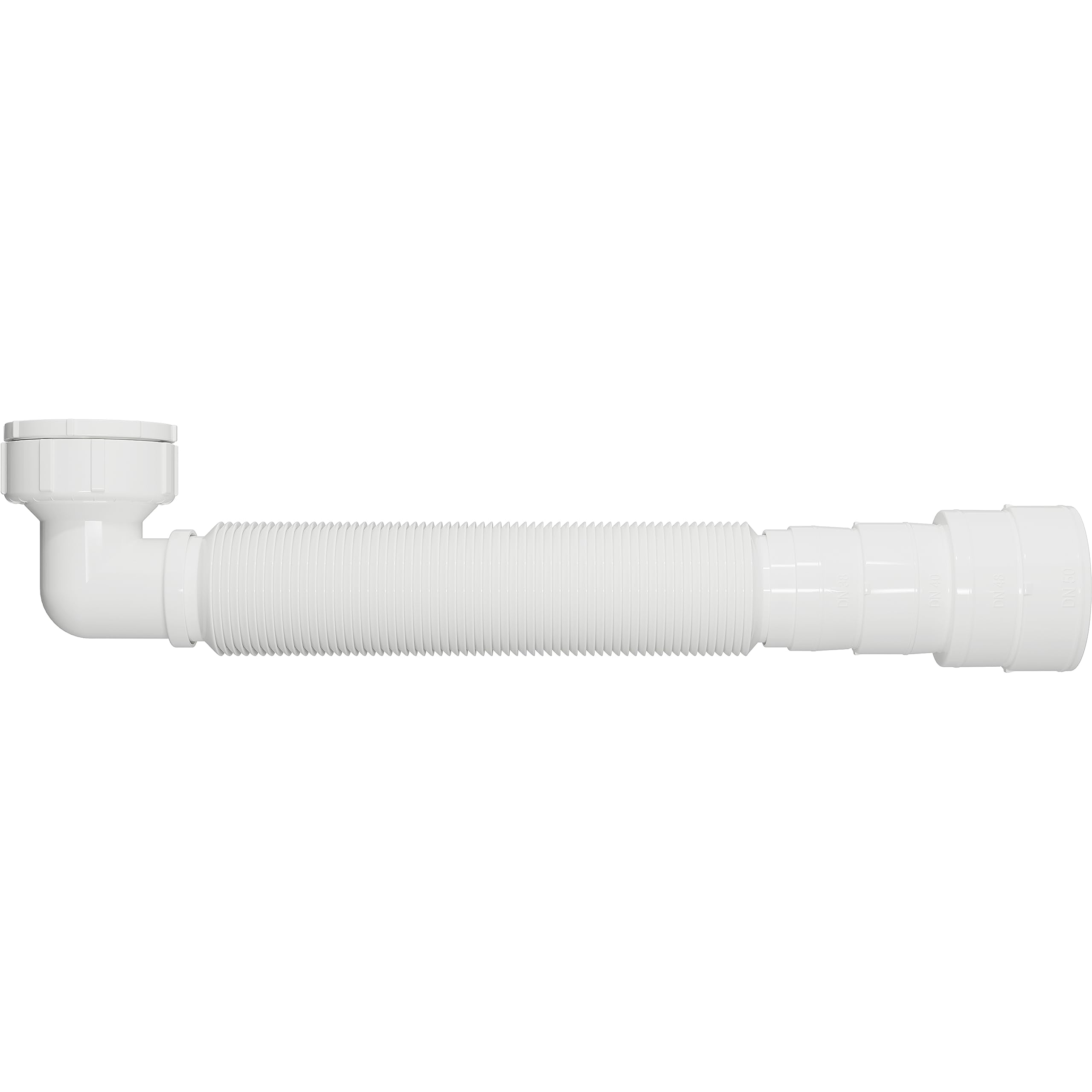 EasyDrain P-Trap with 90° Terminal - Flexible & Expandable Drain Pipe for Bathtub, Kitchen & Bathroom Sink - Space Saving Solution for Tight Spaces - Quick Installation - Perfect for RV, Tiny Homes & Small Bathrooms
