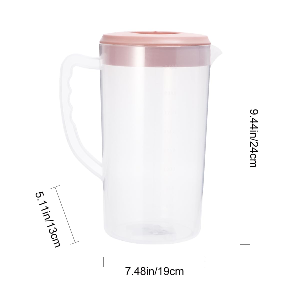 Hemoton 2600ML Large Clear Plastic Pitcher with Lid - BPA Free Juice & Iced Tea Container for Refrigerator - Perfect for Lemonade, Mixing Drinks, Water Storage & Entertaining - Ideal for Parties, BBQs & Home Use
